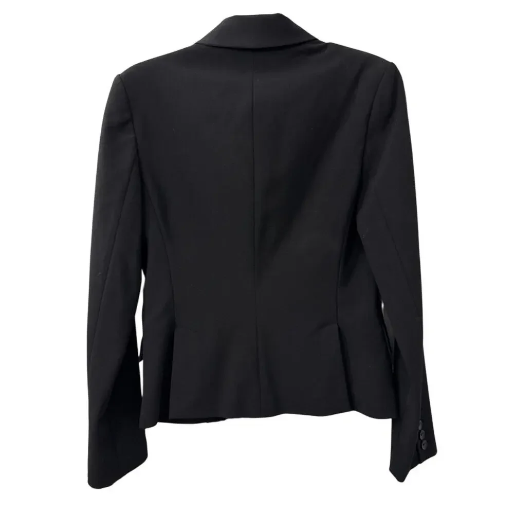 Express Design Studio Preppy Work Casual Black Single Button Blazer Women's 6